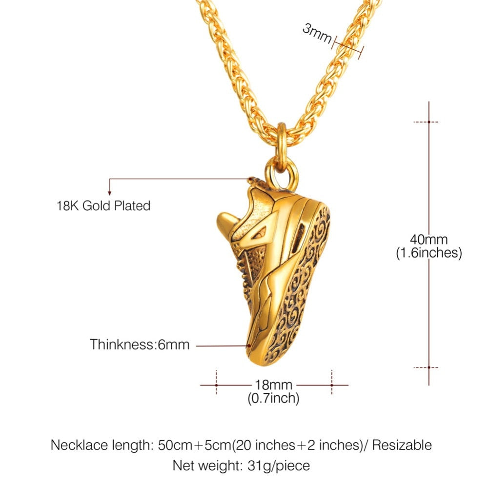 
                  
                    Stainless Steel Running Shoe Pendant Necklace
                  
                