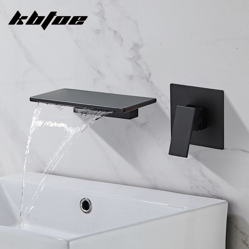 
                  
                    Waterfall Basin Faucet Set Bathroom Wall Mounted Modern Hot and Cold Water Bathtub Sink Mixer
                  
                