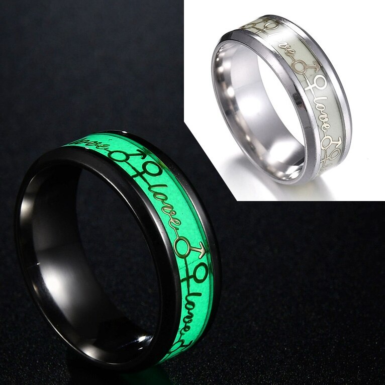 
                  
                    Stainless Steel Luminous Rings Glow in the Dark
                  
                