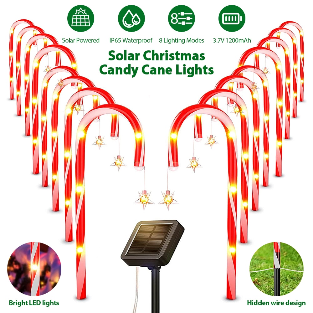 
                  
                    Solar LED Christmas Candy Cane Light Outdoor Waterproof Home Garden Lawn Decor
                  
                