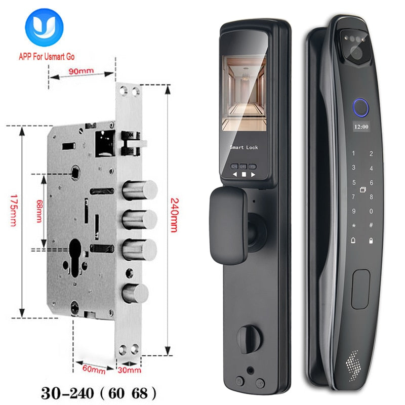 
                  
                    3D Face Smart Door Lock Security Camera Monitor Fingerprint Password Biometric Smart Key Lock
                  
                