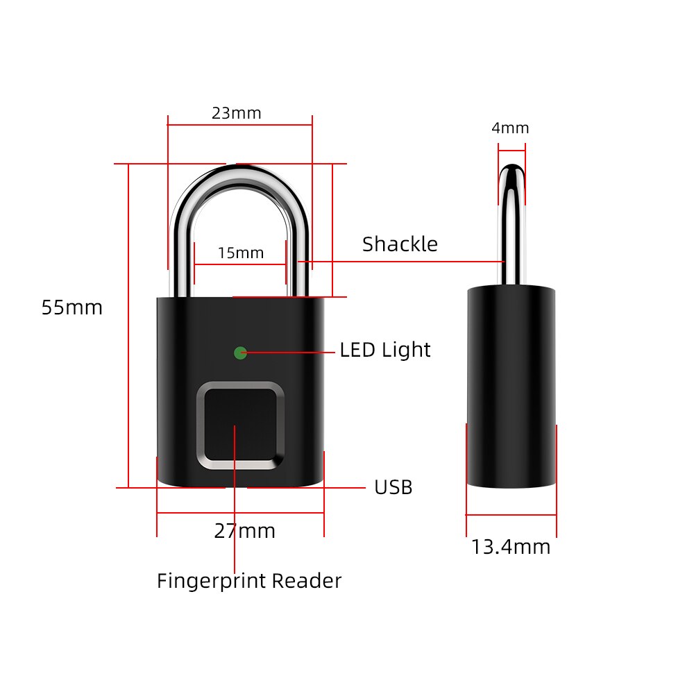 
                  
                    Mini Unlock Rechargeable Smart Lock Keyless Fingerprint Lock Anti-Theft Security Padlock For Door Luggage Small Box Lock
                  
                