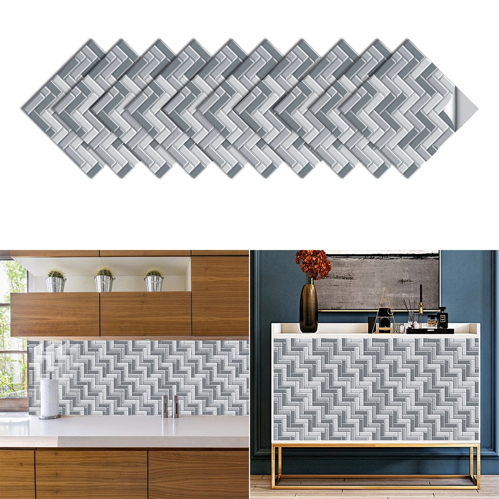 
                  
                    10pcs Tiles Sticker Kitchen Backsplash Waterproof Bathroom Home Decor Self-adhesive Tiles
                  
                