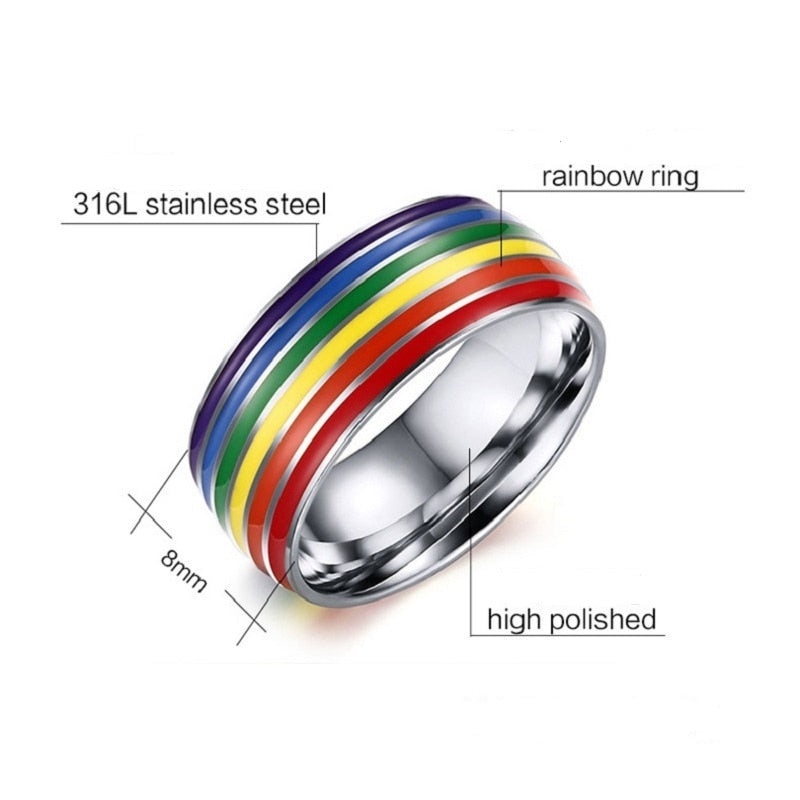 
                  
                    Rainbow Colorful LGBT Rings Stainless Steel
                  
                