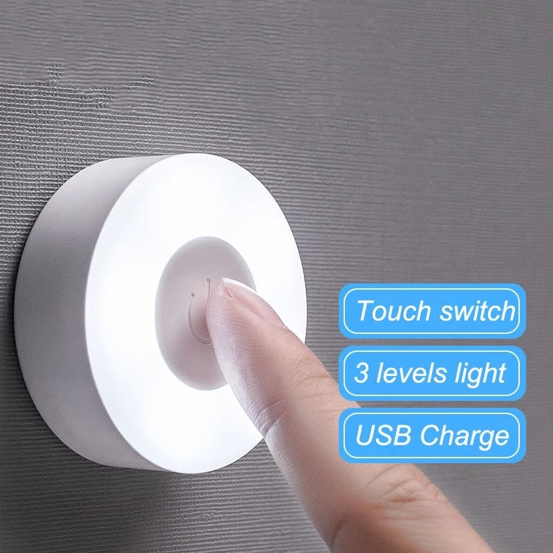 
                  
                    LED Touch Sensor Night Light 3-Mode Magnetic Base Wall Light USB Rechargeable Round Portable Dimming Light
                  
                