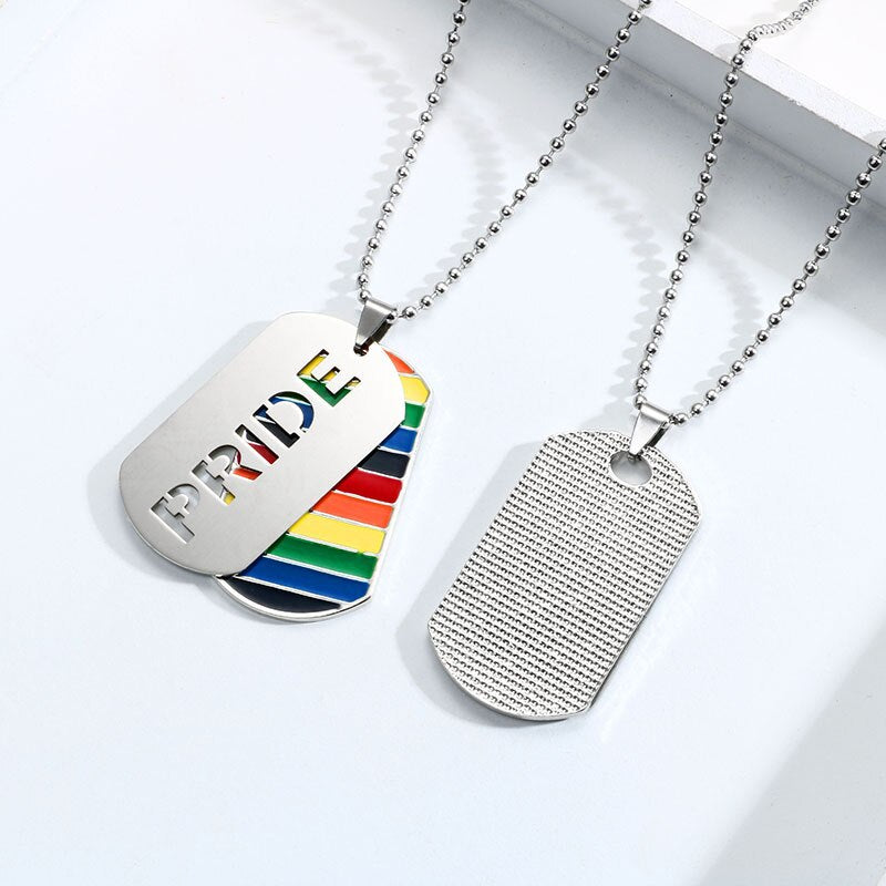 
                  
                    Enamel Rainbow Flag Pride Love Equality Pendant Necklace LGBT Necklaces Stainless Steel
                  
                