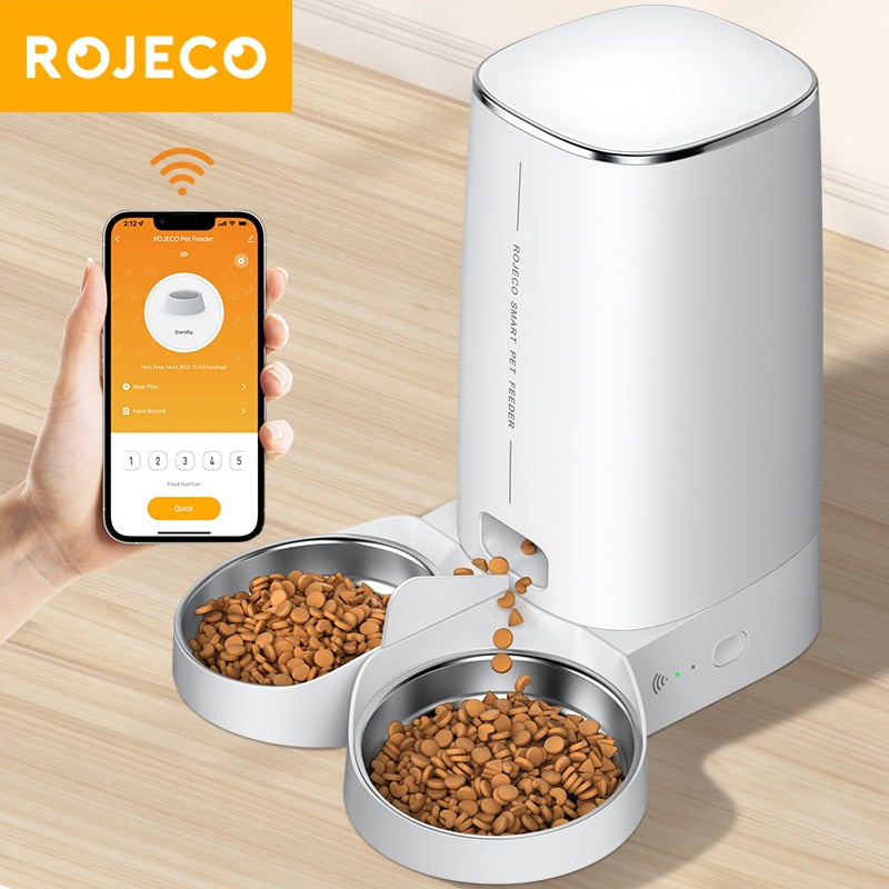 Automatic Pet Dry Food Feeder Food Dispenser Remote Control Smart WiFi Auto Feeder for Cats and Dogs