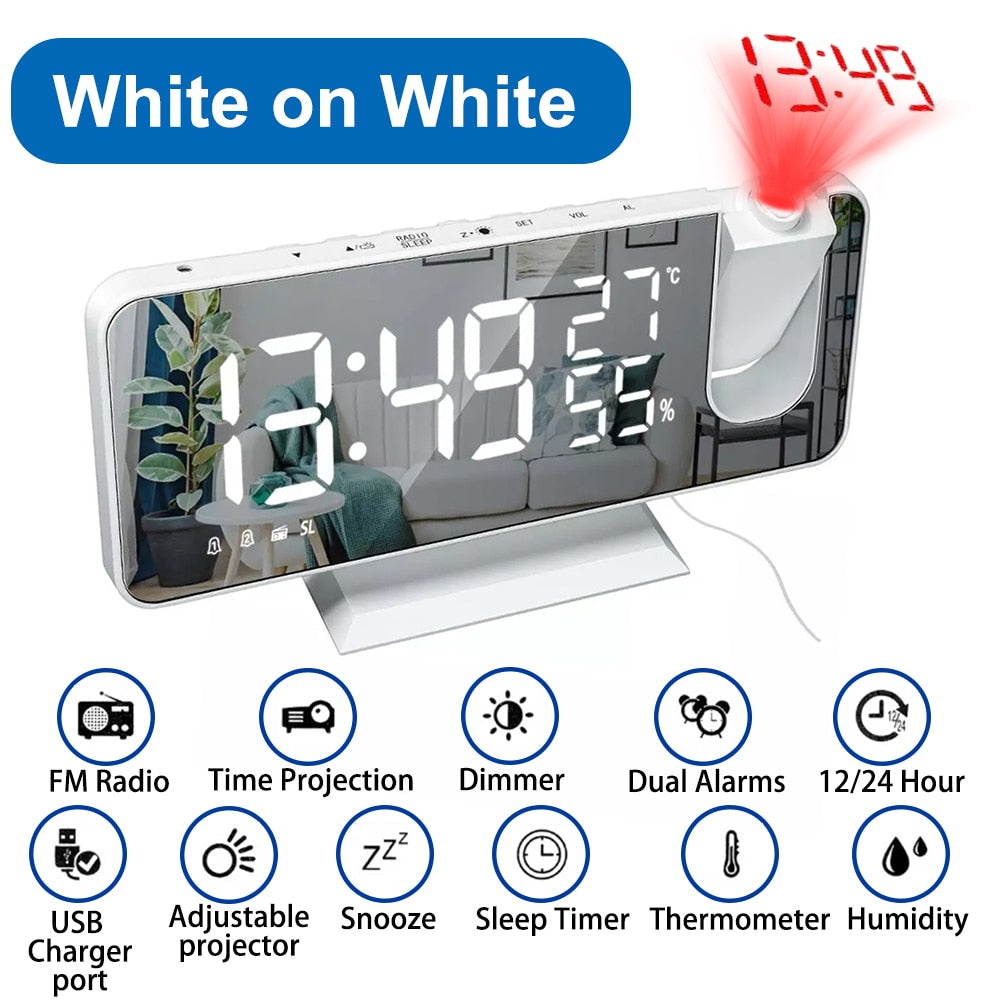 
                  
                    LED Digital Electronic Alarm Clock with Time Projector FM Radio
                  
                