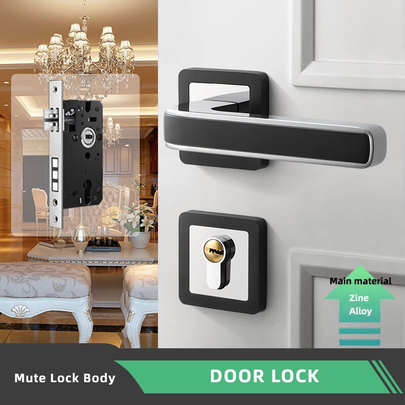 
                  
                    Indoor Bedroom Quiet Magnetic Suction Door Lock Modern Door Handle
                  
                