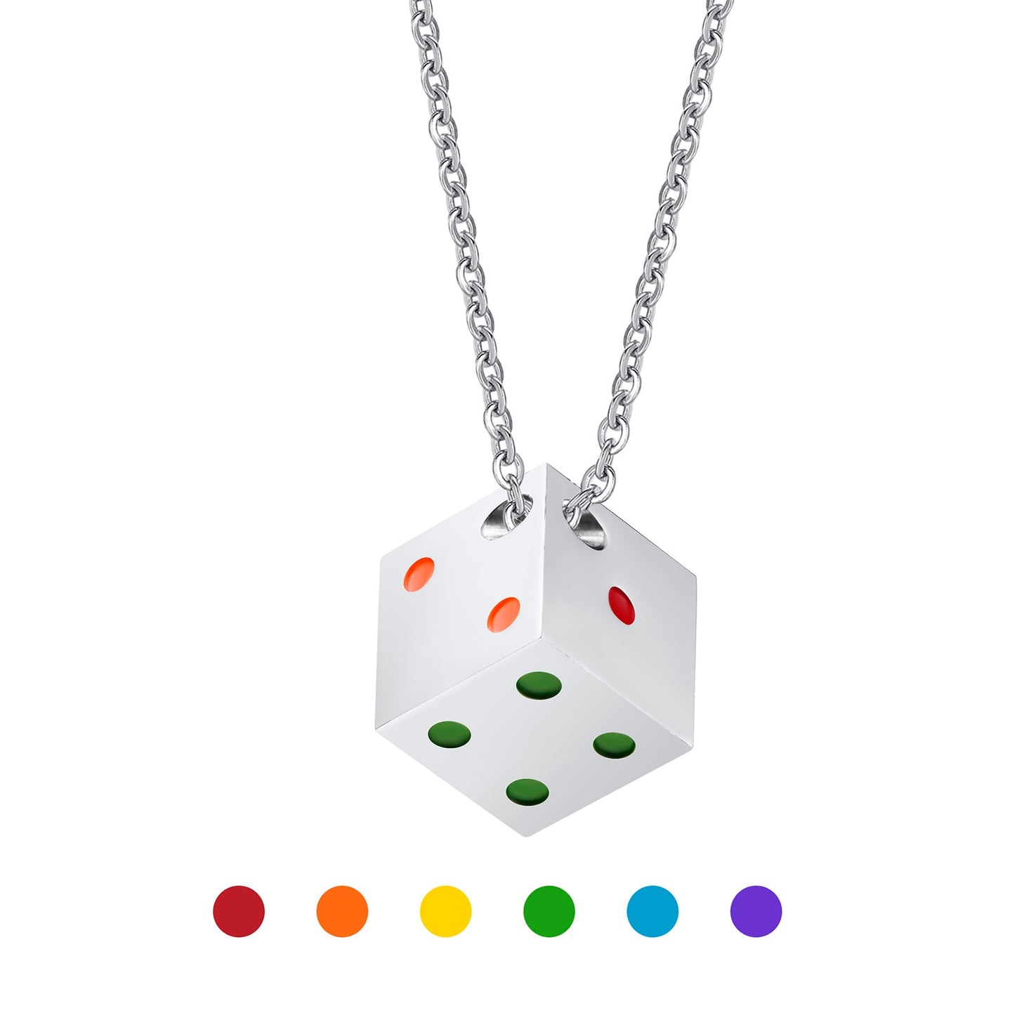 
                  
                    Vnox Cube Dice Style Stainless Steel Necklaces
                  
                