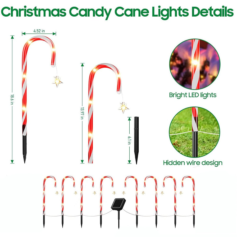 
                  
                    Solar LED Christmas Candy Cane Light Outdoor Waterproof Home Garden Lawn Decor
                  
                