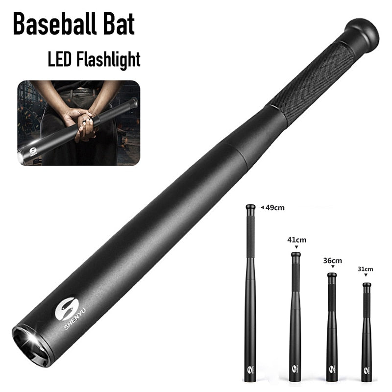 Baseball Bat LED Flashlight Waterproof Super Bright Baton for Emergency Self-Defense and Outdoor Lighting