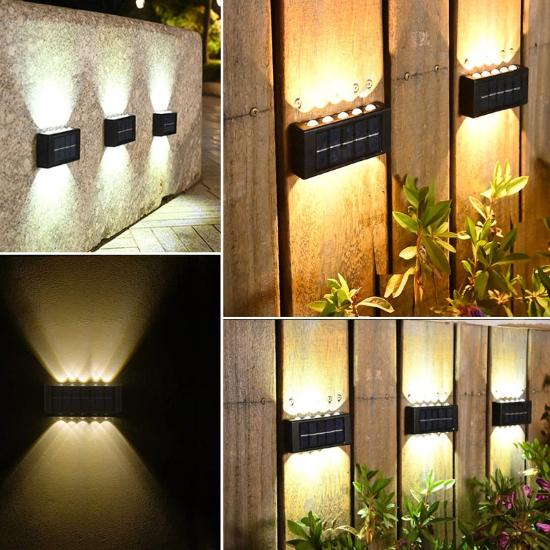 10-LED Solar Wall Lights Outdoor Waterproof LED Lighting