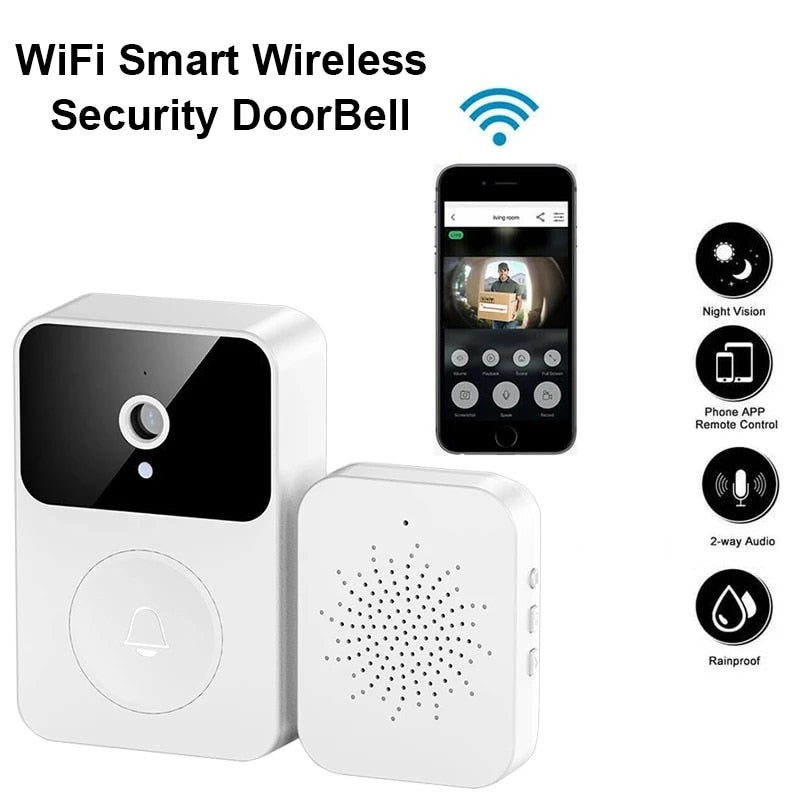 Wireless Doorbell WiFi Outdoor HD Camera Security Night Vision Video Intercom Doorbell