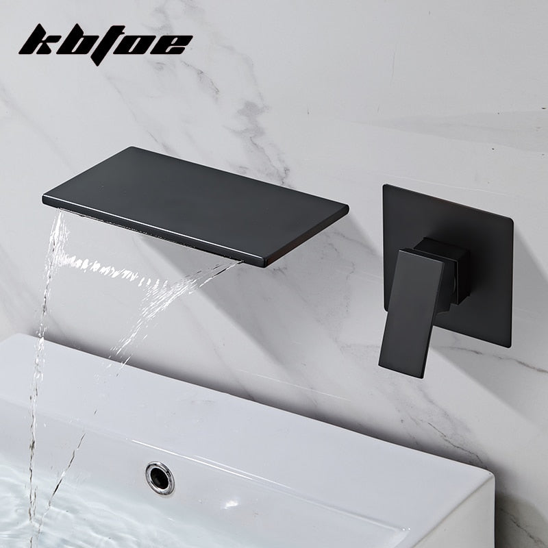 
                  
                    Waterfall Basin Faucet Set Bathroom Wall Mounted Modern Hot and Cold Water Bathtub Sink Mixer
                  
                