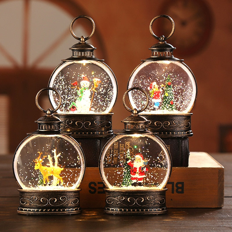 Christmas Decoration Lantern Bronze with Inner Night Light