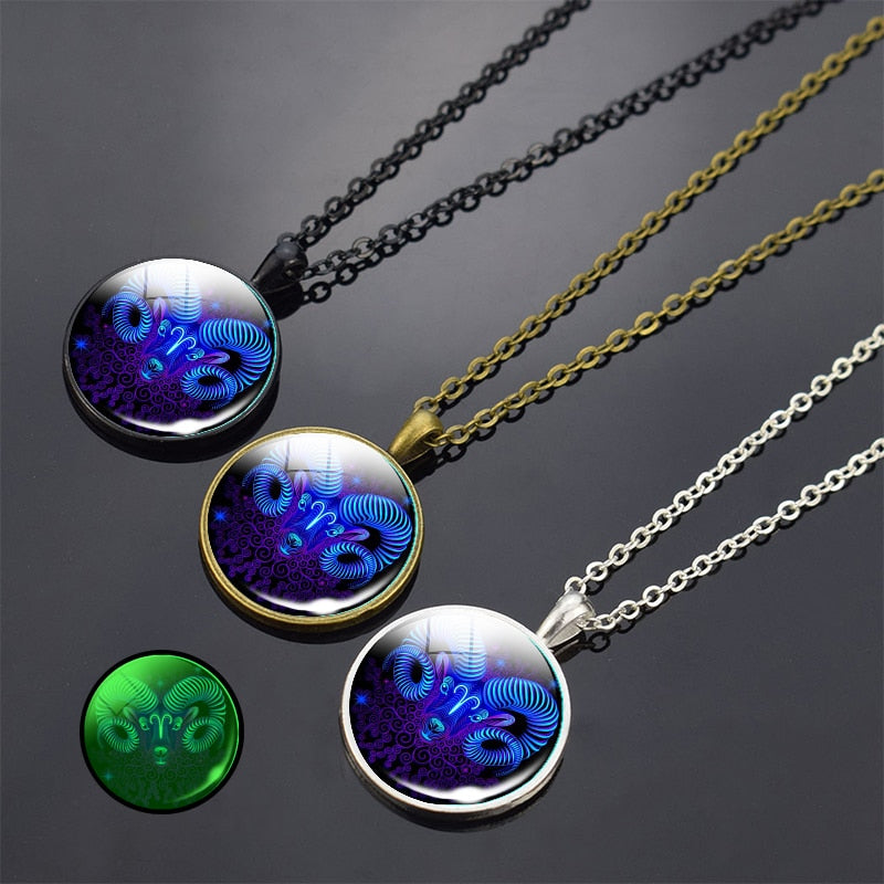 
                  
                    Luminous 12 Constellation Pendant Long Chains Necklace Zodiac Signs Glow in The Dark
                  
                