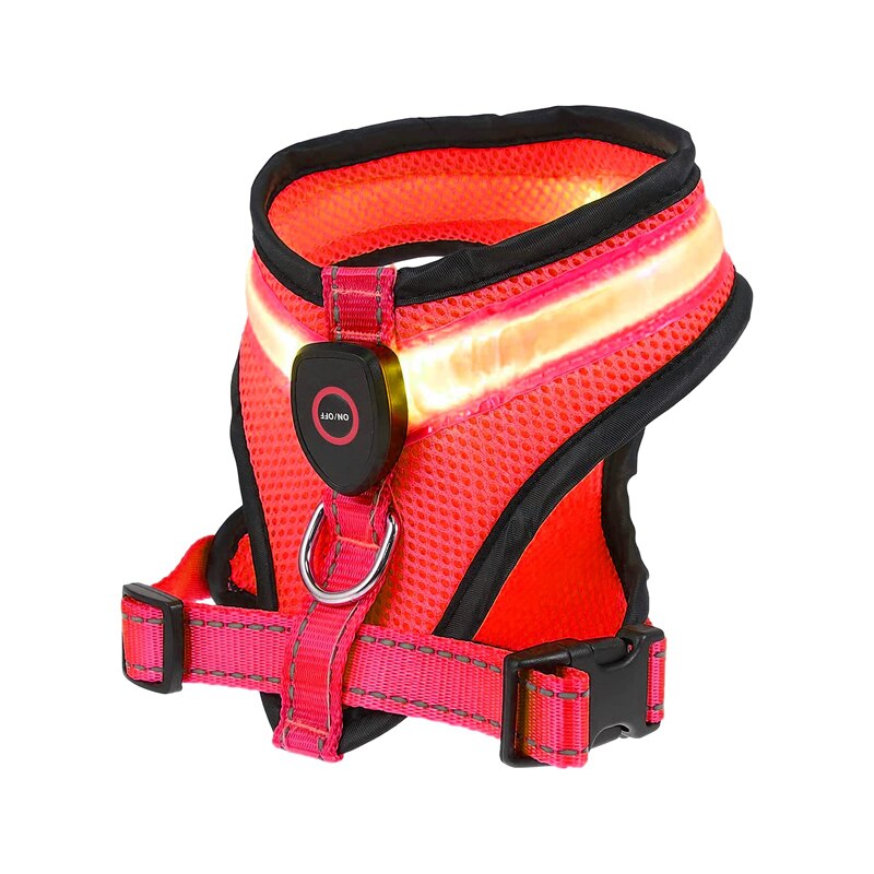 
                  
                    LED Light Dog Harness USB Rechargeable Reflective Adjustable Mesh Soft Padded Pet Vest Harness
                  
                