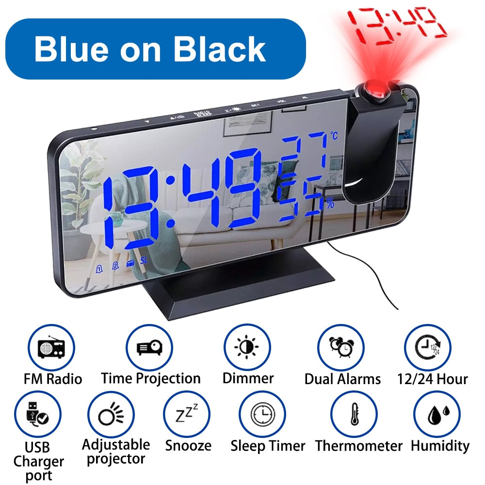 
                  
                    LED Digital Electronic Alarm Clock with Time Projector FM Radio
                  
                