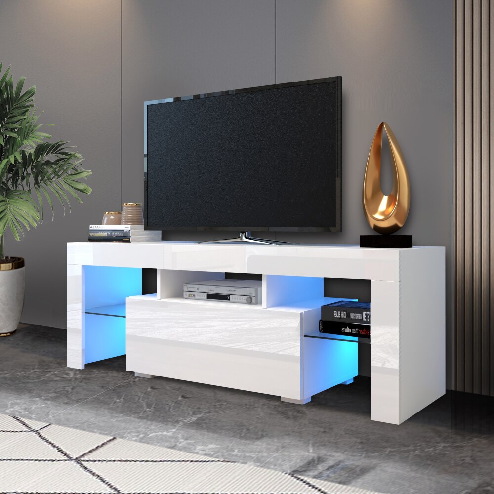 
                  
                    Modern LED TV Stand High Glossy Entertainment Center with Lights TV Console
                  
                