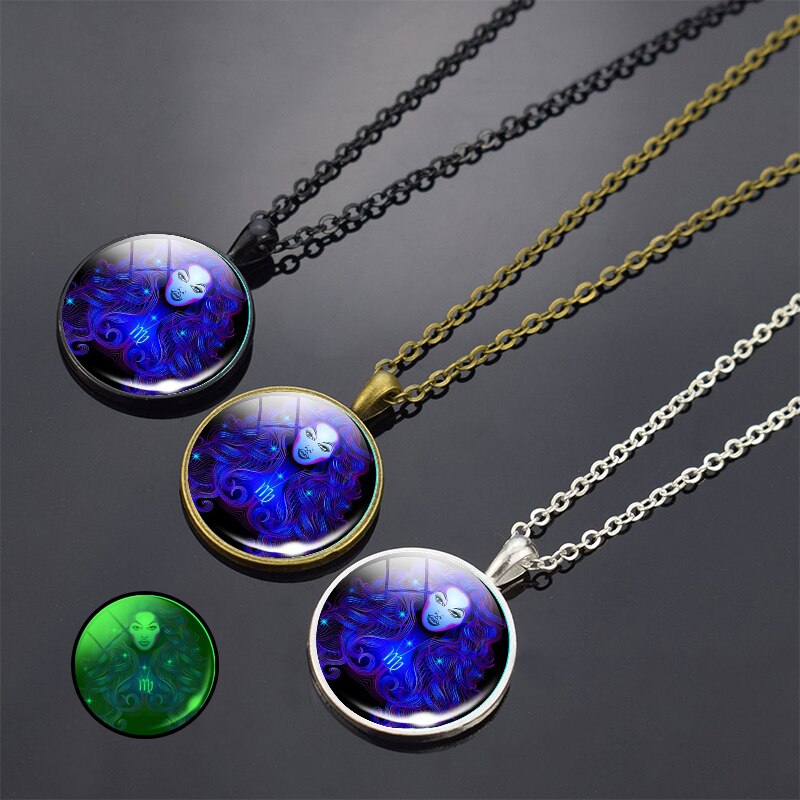 
                  
                    Luminous 12 Constellation Pendant Long Chains Necklace Zodiac Signs Glow in The Dark
                  
                