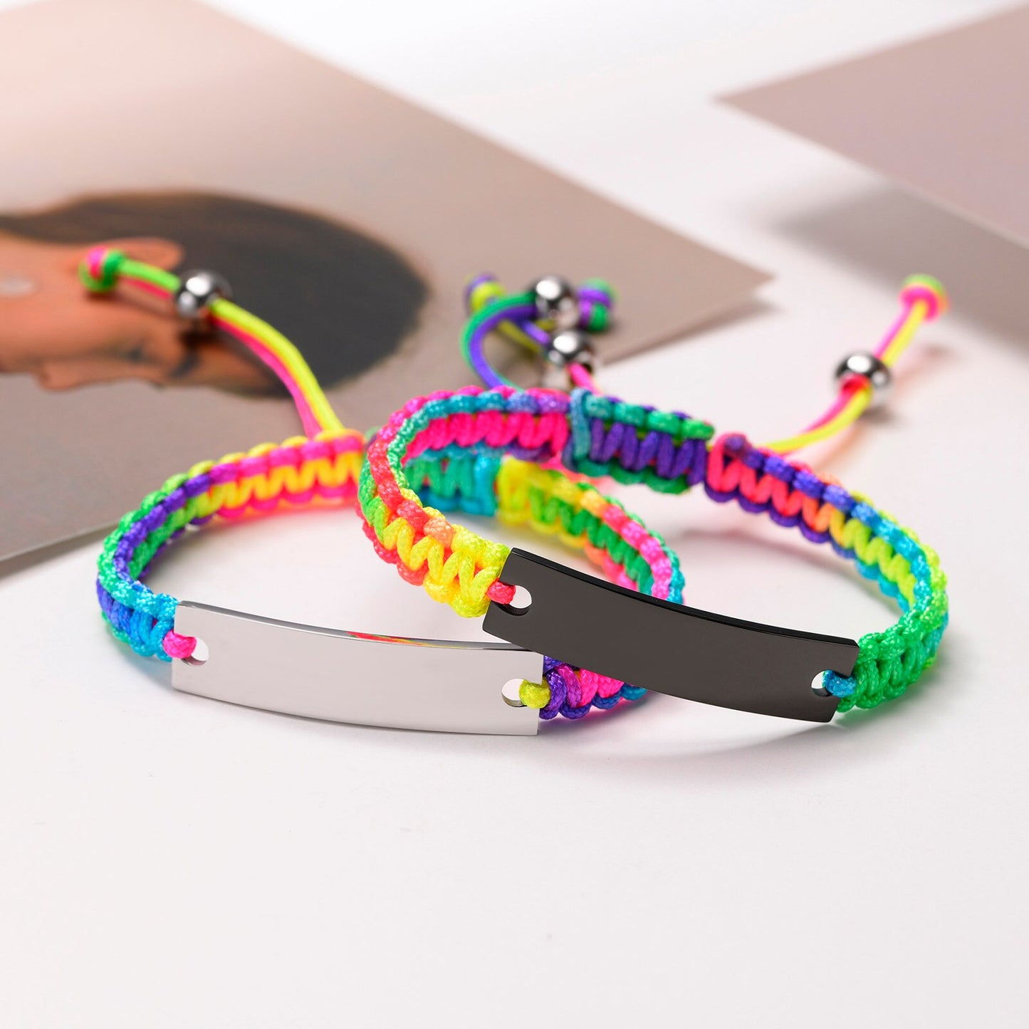 
                  
                    Vnox 10mm Braided Bracelet Adjustable Multicolor Rope Bracelet
                  
                