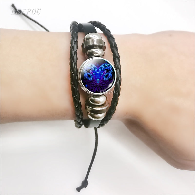 
                  
                    12 Zodiac Signs Constellation Charm Multilayer Weave Leather Bracelets
                  
                