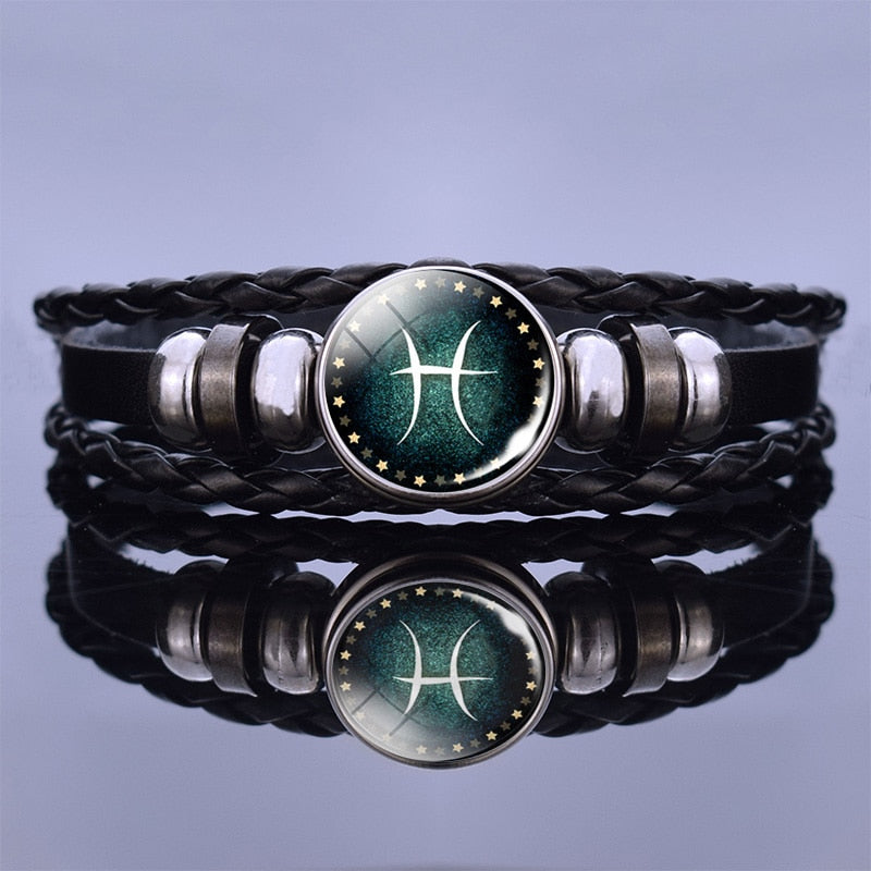 
                  
                    12 Zodiac Signs Constellation Charm Multilayer Weave Leather Bracelets
                  
                