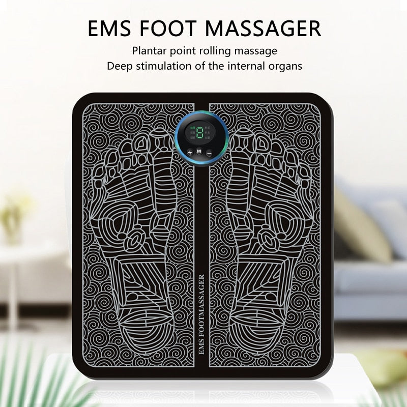 Electric EMS Foot Massager Mat Muscle Stimulator Improves Blood Circulation Relieves Ache Pain