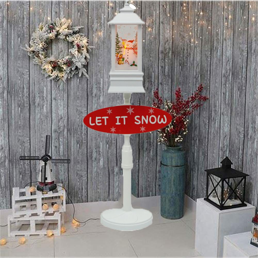 Snowman Santa Claus New Christmas Falling Snow Street Lamp Decor