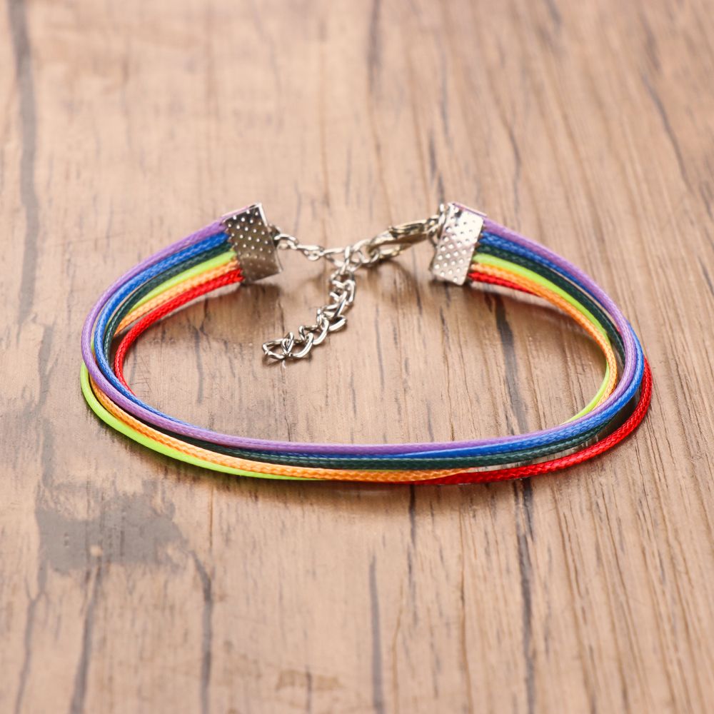 
                  
                    Unisex Adjustable Multicolor Wax Rope LGBT Rainbow Bracelet
                  
                