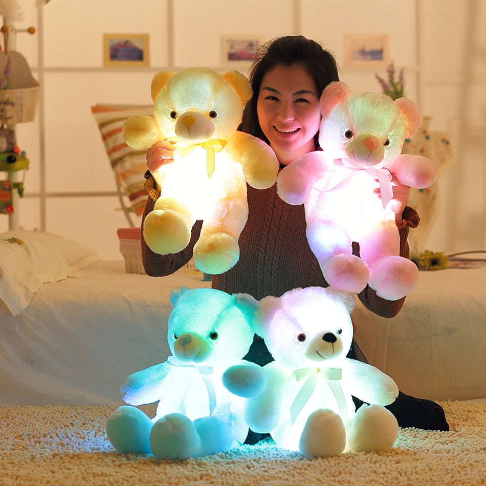 Luminous Light Up LED Teddy Bear Stuffed Animals Plush Toy Colorful Glowing Teddy Bear