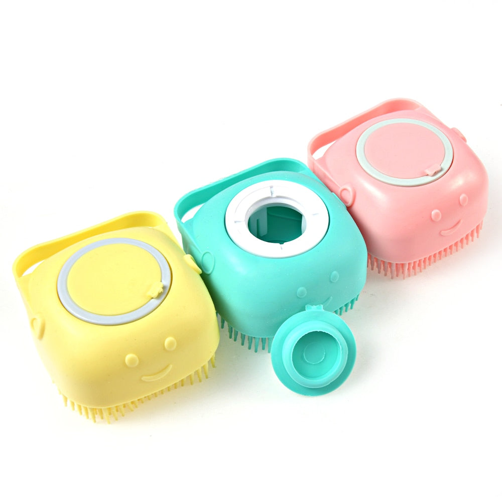 
                  
                    Bathroom Bath Brush Pet Massager Soft Safety Silicone Comb with Shampoo Box Pet Brush
                  
                