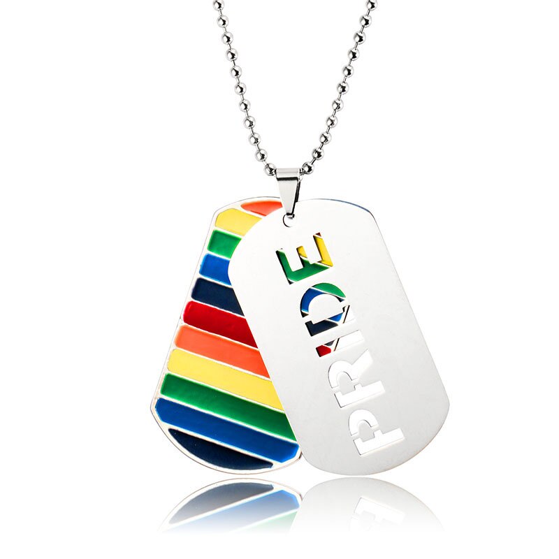 
                  
                    Enamel Rainbow Flag Pride Love Equality Pendant Necklace LGBT Necklaces Stainless Steel
                  
                