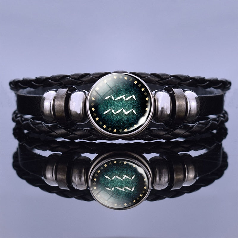 
                  
                    12 Zodiac Signs Constellation Charm Multilayer Weave Leather Bracelets
                  
                