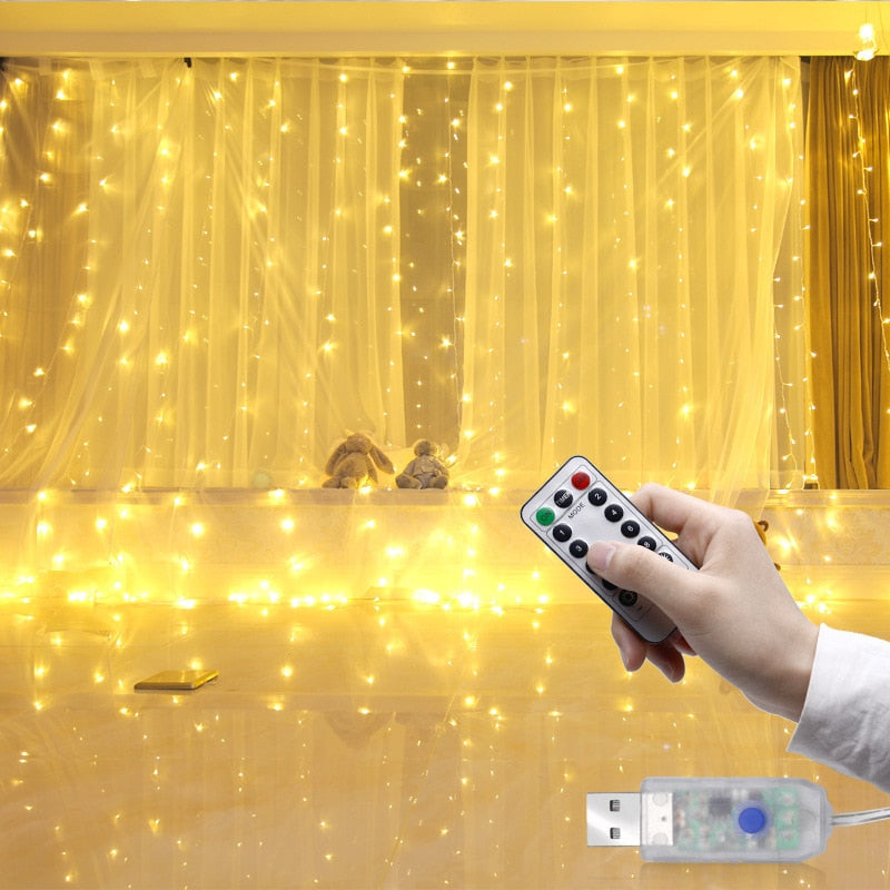 
                  
                    LED Holidays Curtain Garland for Window USB Power Fairy Lights with Remote Control Home Decor
                  
                