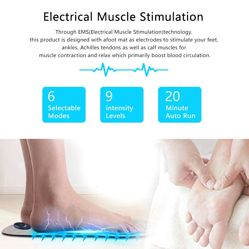 
                  
                    Electric EMS Foot Massager Mat Muscle Stimulator Improves Blood Circulation Relieves Ache Pain
                  
                