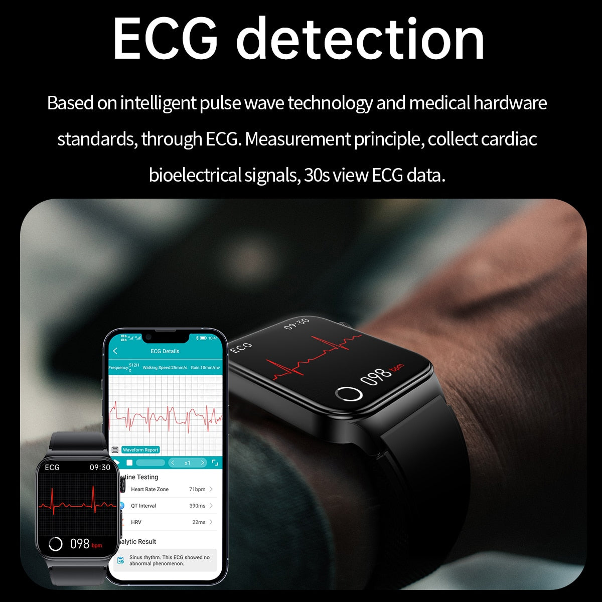 
                  
                    ECG+PPG Hypertension Hyperglycemia Hyperlipidemia Heart Rate Smart Watch
                  
                