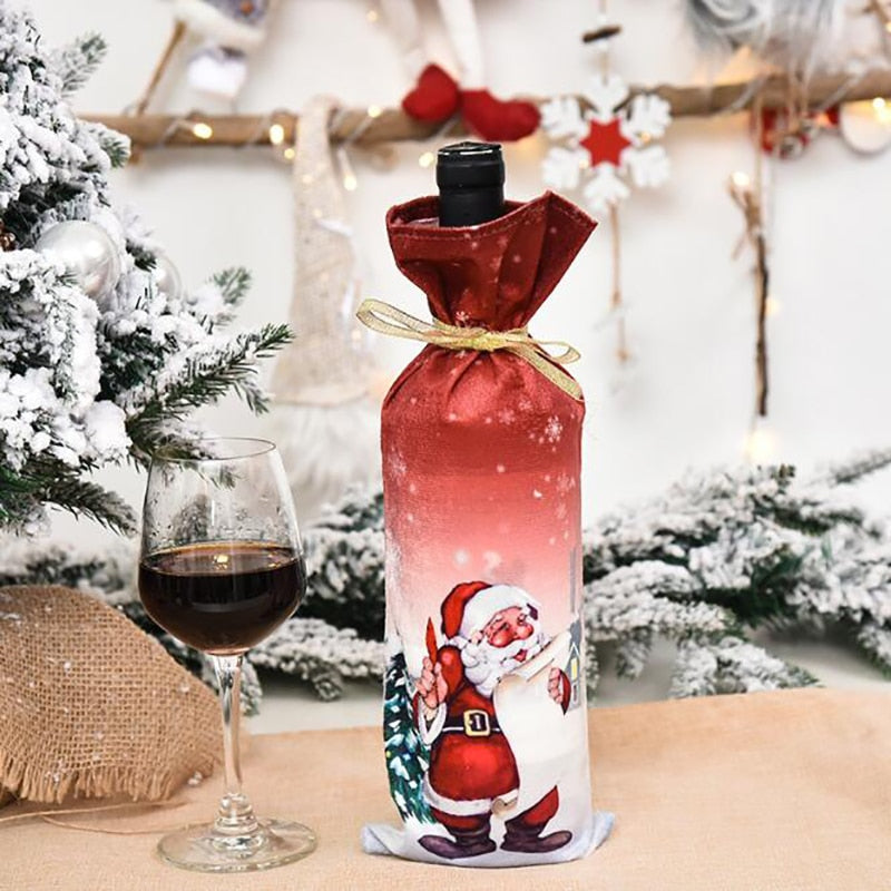 
                  
                    1pc Christmas Wine Champagne Bottle Cover Bag Plush Fabrics Holiday Christmas Decor For Home
                  
                