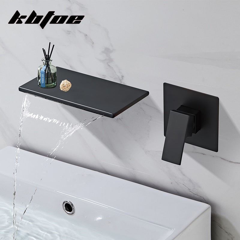 
                  
                    Waterfall Basin Faucet Set Bathroom Wall Mounted Modern Hot and Cold Water Bathtub Sink Mixer
                  
                