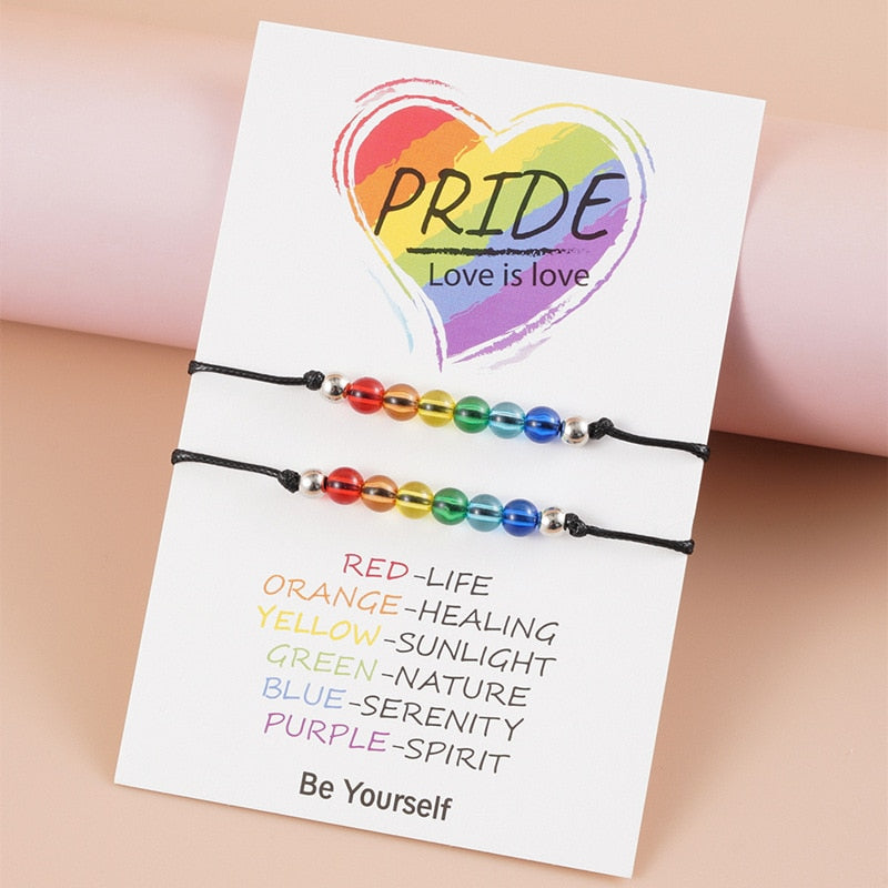 
                  
                    2Pcs/set Handmade Rainbow LGBT Rope Charm Bracelet
                  
                