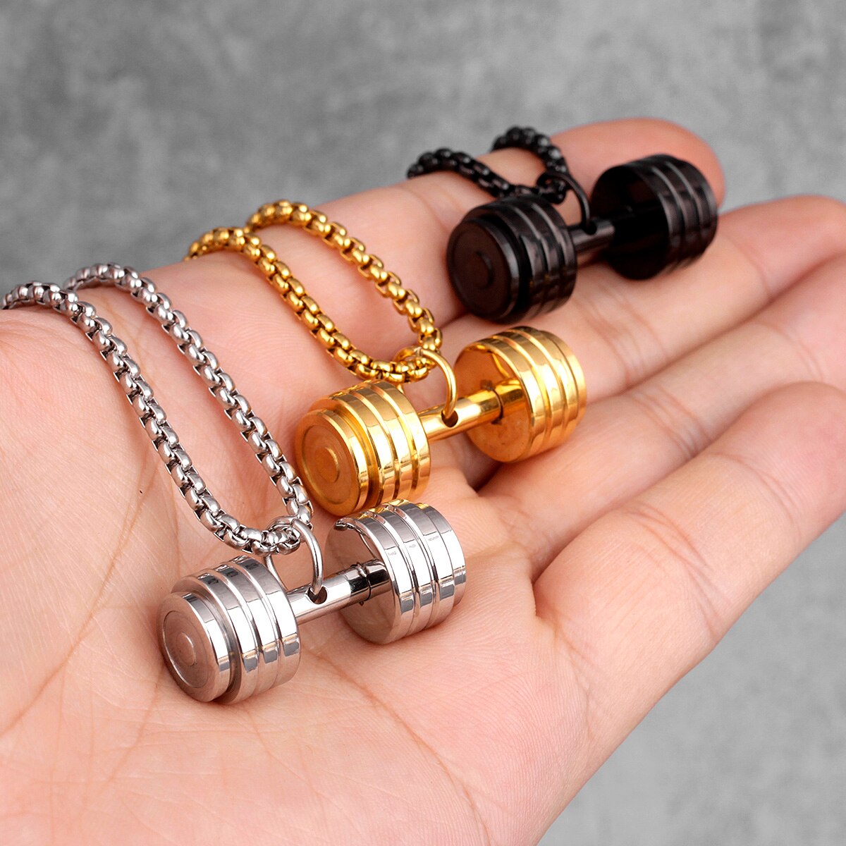 
                  
                    Dumbbell Stainless Steel Pendant Necklace
                  
                