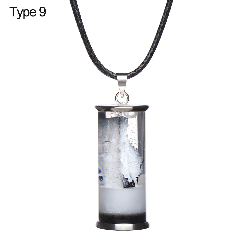 
                  
                    Crystal Vial Wishing Bottle Leather Rope Pendant Resin Permanent Time Flower Luminous Drifting Jar Necklace
                  
                